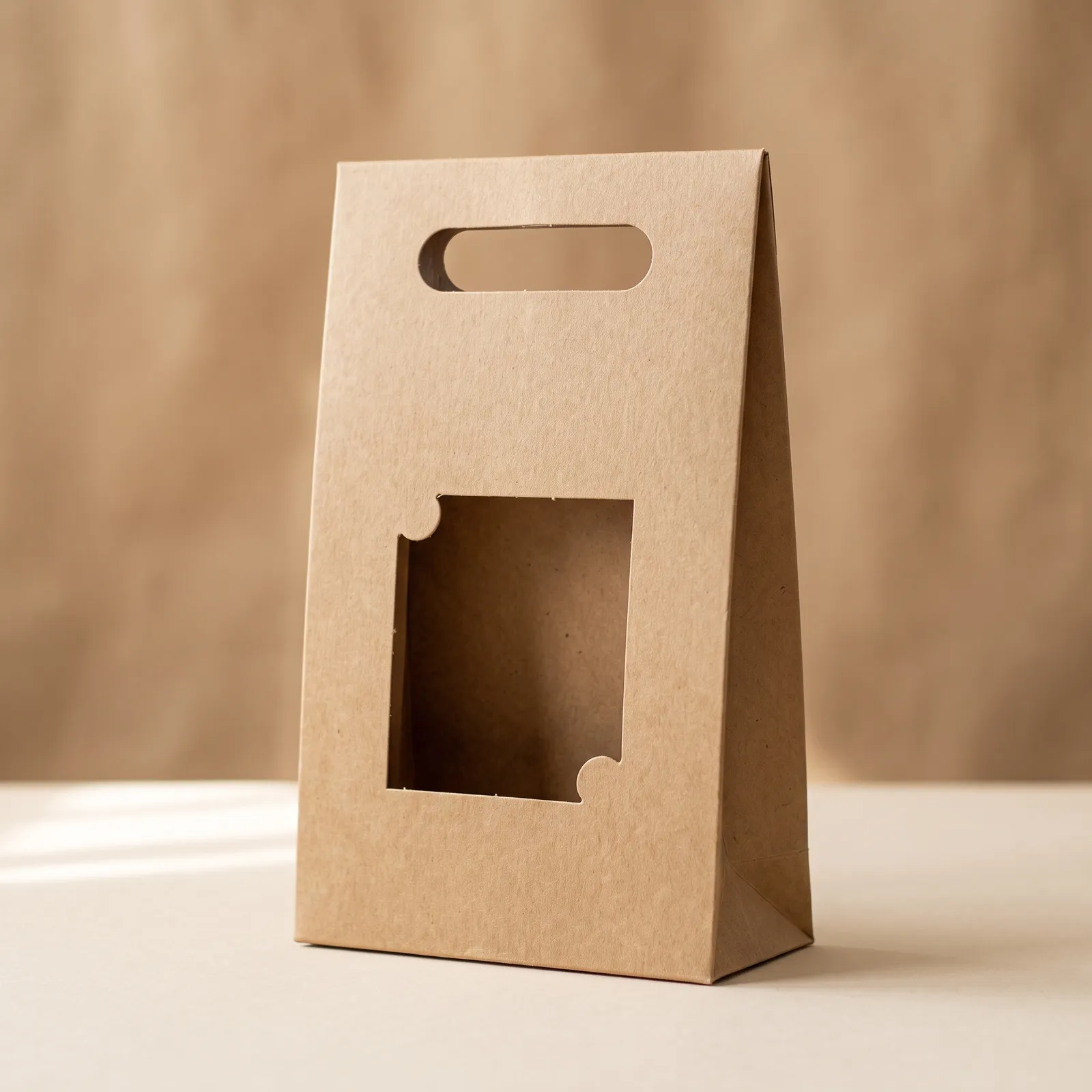 Sac Cadeau Kraft à Poignée Découpée